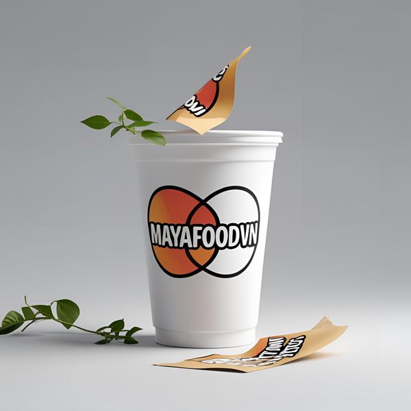 Cốc giấy in logo chuẩn thương hiệu từ Mayafoodvn – giải pháp thay thế cốc nhựa in lỗi.