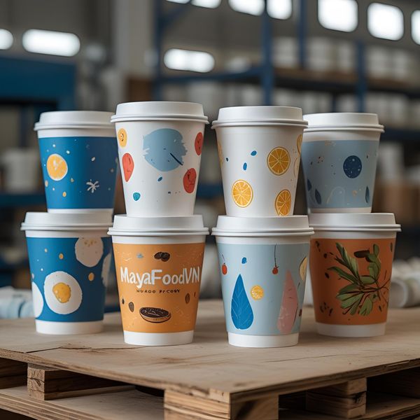 in slogan lên cốc giấy theo phong cách thương hiệu