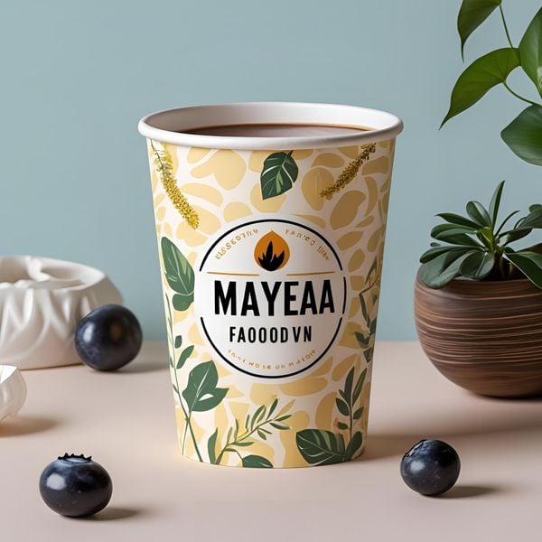 spot UV trên cốc giấy in 1 màu tạo điểm nhấn miền Bắc