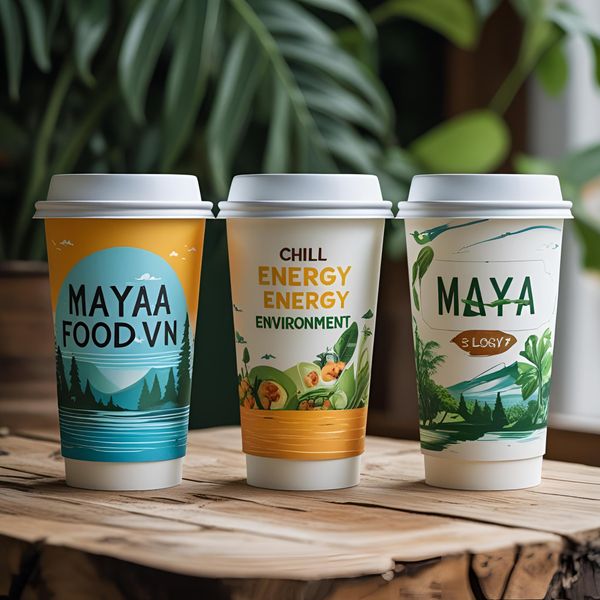 mẫu cốc giấy phức tạp nhưng giữ logo nổi bật