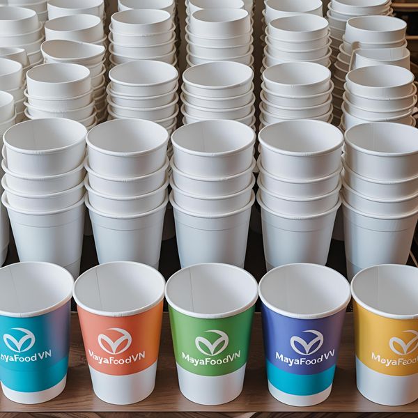 in mã QR cốc giấy tại MayaFoodVN sắc nét, rõ ràng