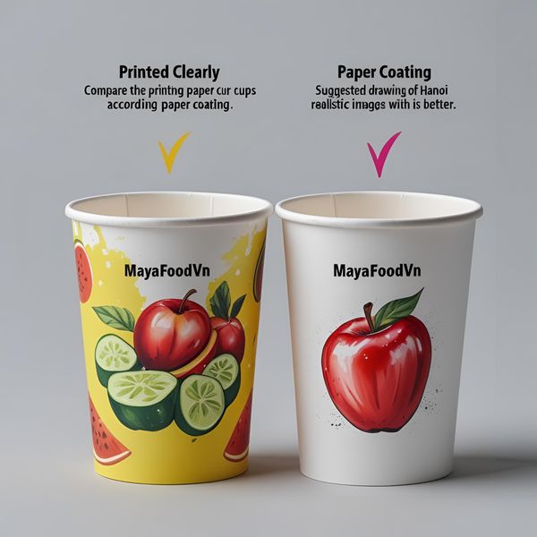 so sánh chất lượng in cốc giấy Hà Nội theo lớp phủ giấy