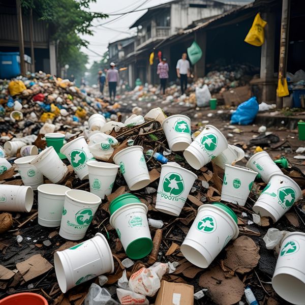 cốc nhựa khó phân hủy gây ô nhiễm hồ ở Hà Nội