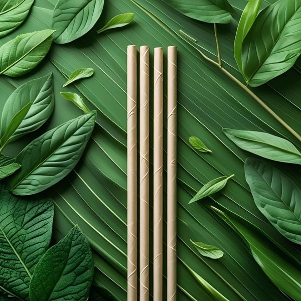 Ống hút sinh học phân hủy nhanh làm từ bột ngô và tinh bột thực vật.