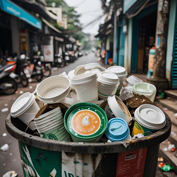 rác thải từ nắp cốc nhựa kiểu mới gây ô nhiễm môi trường