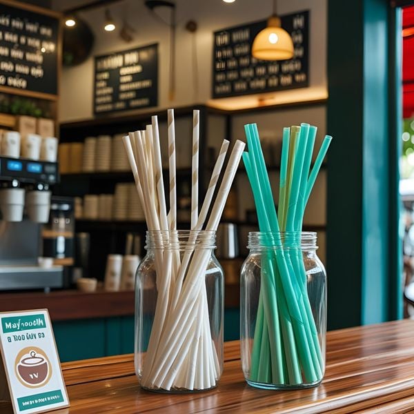 so sánh giá ống hút giấy và nhựa tại quán cà phê Hà Nội năm 2025