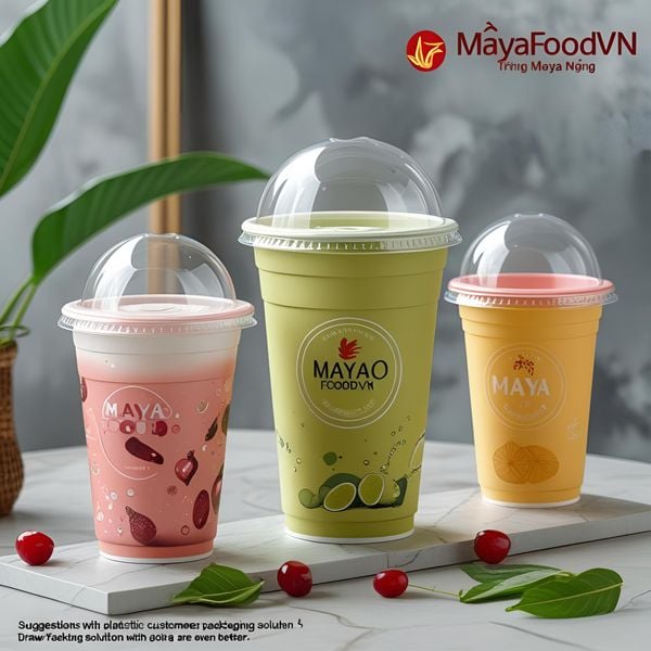 cốc nhựa in màu ở Hà Nội với logo thương hiệu đẹp mắt