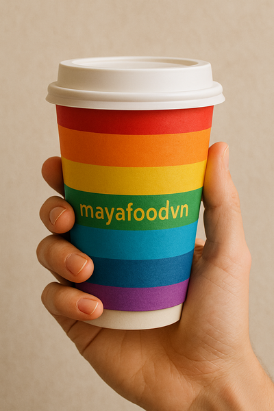 Ly giấy thân thiện môi trường được sử dụng trong quán cà phê take-away.