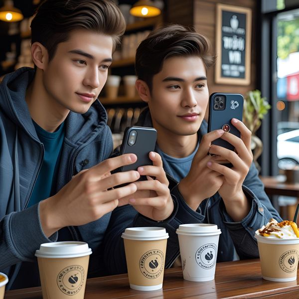 Khách hàng check-in với cốc giấy thay cốc nhựa dùng 1 lần tại Hà Nội.