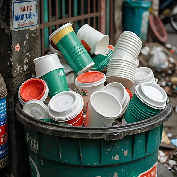 rác thải cốc nhựa hình thú gây áp lực lên môi trường Hà Nội