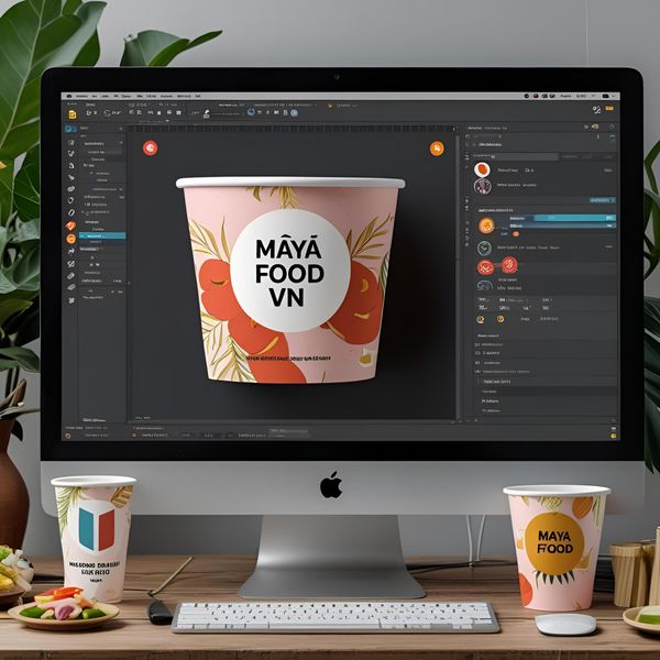 kiểm tra vị trí hình ảnh trên cốc giấy trước khi in hàng loạt