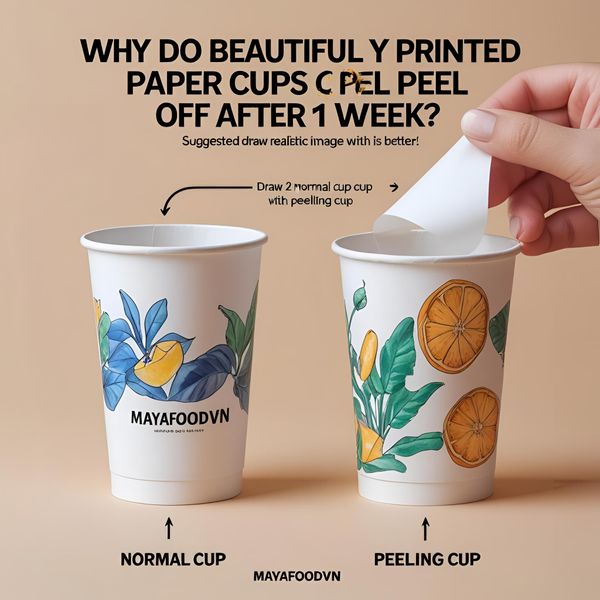 quy trình in cốc giấy và nguyên nhân khiến lớp mực bong tróc