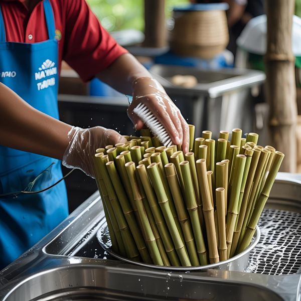 Ống hút tre tự nhiên cần được vệ sinh kỹ để sử dụng an toàn