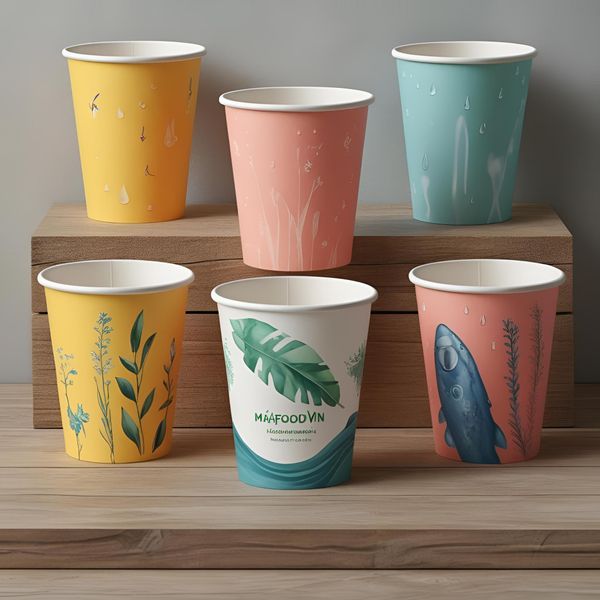 cốc giấy cán màng bóng có màu sắc rực rỡ và nổi bật