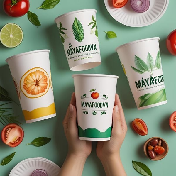 cốc giấy in không mùi của MayaFoodVN đạt chuẩn an toàn thực phẩm tại Hà Nội