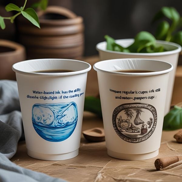 so sánh thực tế màu in trên cốc giấy có và không cán màng chống nước đá