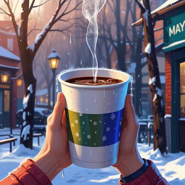 cốc giấy miền Bắc bị ngưng tụ hơi nước vào mùa đông