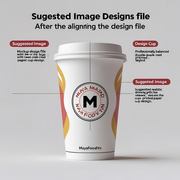 bản thiết kế cốc giấy in hai mặt cân đối chuyên nghiệp