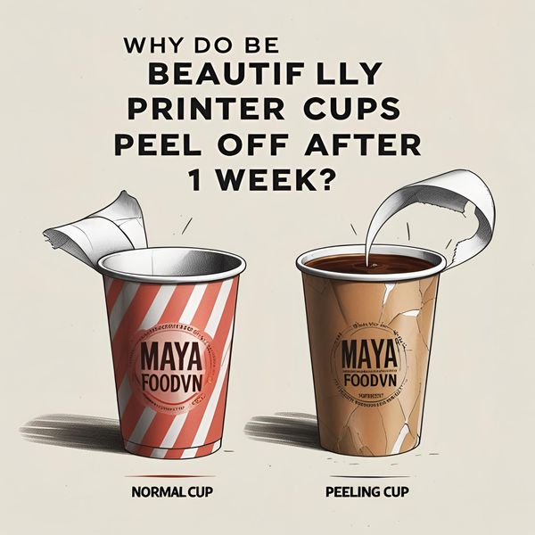 kiểm soát chất lượng in cốc giấy chống bong tróc tại MayaFoodVN