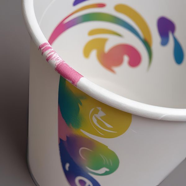 mép cốc giấy miền Bắc in màu đậm bị nứt mực