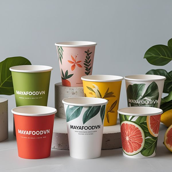 mẫu cốc giấy miền Bắc nhiều màu sắc bắt mắt