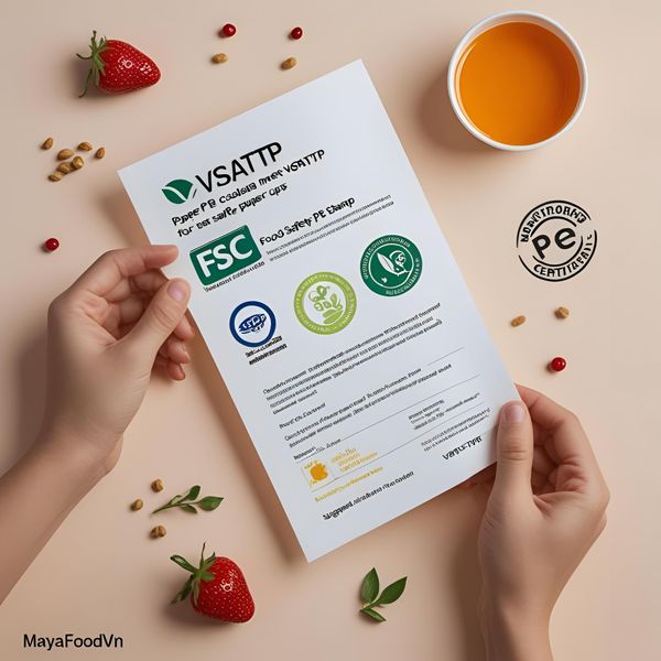 kiểm tra chứng nhận FSC trên cốc giấy thân thiện môi trường