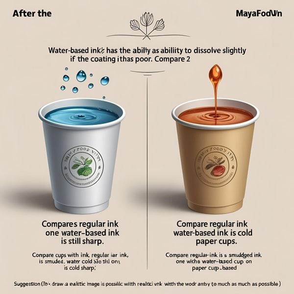 so sánh mực in thông thường và mực water-based trên cốc giấy đựng lạnh