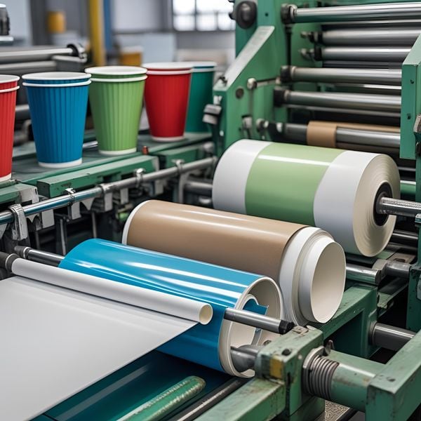 quy trình cán màng bóng và màng mờ cho cốc giấy