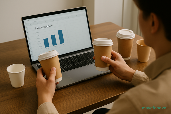 Quản lý quán cà phê phân tích dữ liệu kích cỡ ly giấy tại TP.HCM