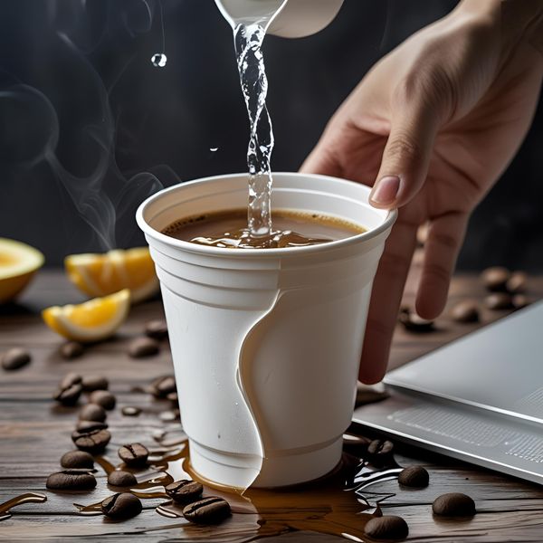 Cốc giấy Hà Nội kém chất lượng dễ bị thấm nước và mềm đáy