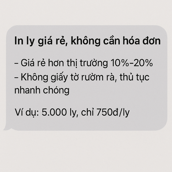 Báo giá in ly giấy giá rẻ không kèm hóa đơn.  vẽ hình tả thực đi