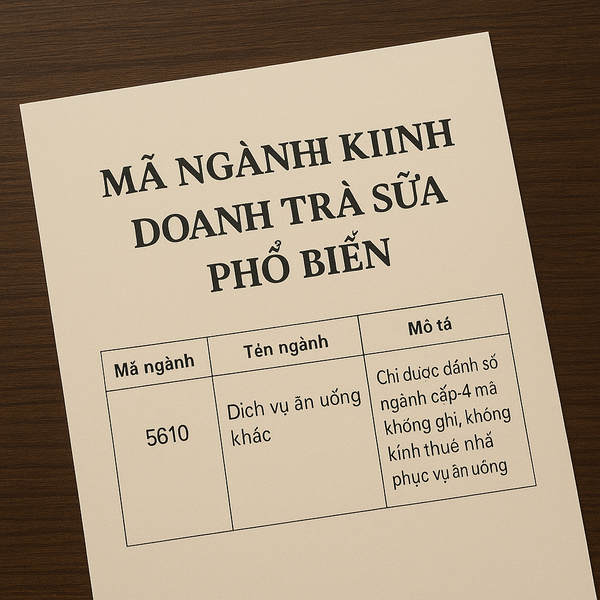 Mã ngành kinh doanh trà sữa phổ biến theo quy định pháp luật Việt Nam
