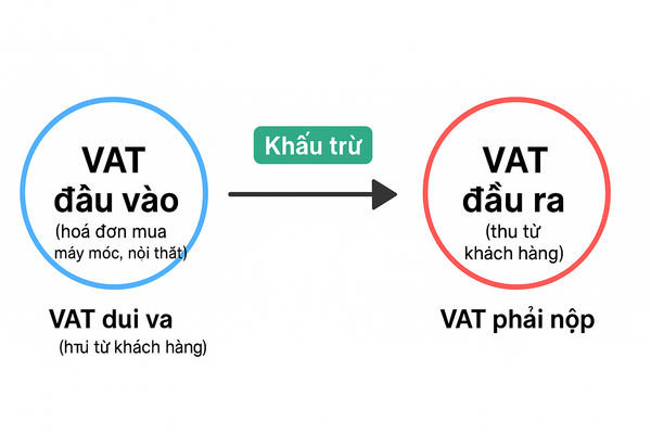 “Sơ đồ khấu trừ thuế VAT đầu vào – đầu ra trong kinh doanh quán cà phê.”