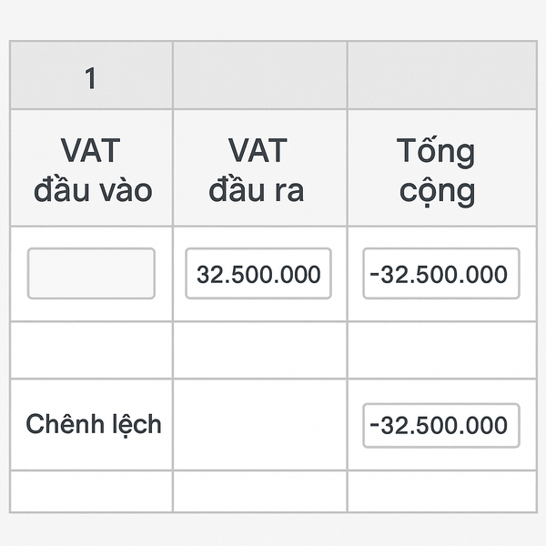 “Màn hình kê khai tờ khai thuế GTGT với các mục khấu trừ VAT đầu vào.”
