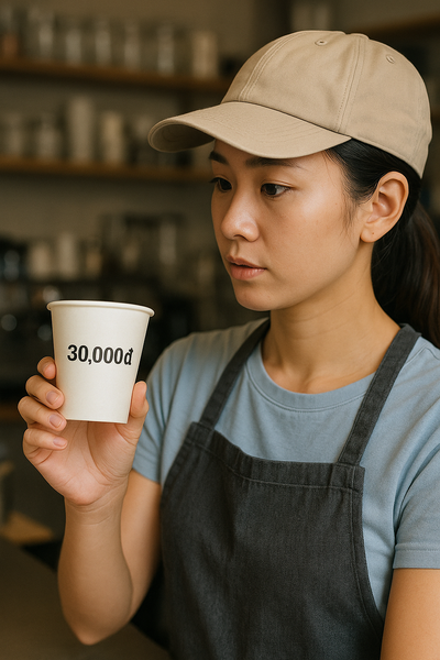 Ly giấy in sẵn giá bán giúp nhân viên phục vụ chính xác.