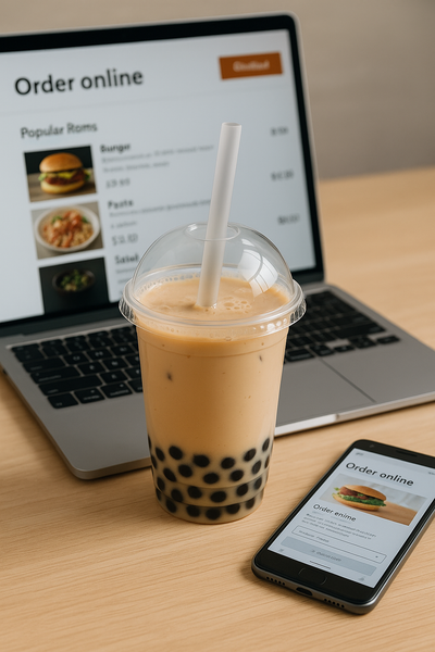 Trà sữa bán online qua ứng dụng giao hàng