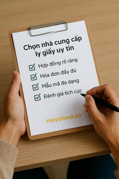 Checklist chọn nhà cung cấp ly giấy uy tín cho quán trà sữa