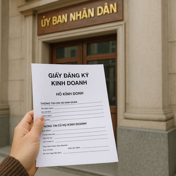 Bản mẫu giấy đăng ký kinh doanh hộ cá thể, hoặc ảnh tại UBND.