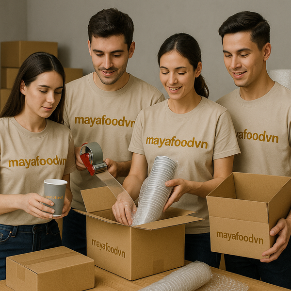 Đội ngũ đơn vị in ly uy tín MayaFoodVN – Giao hàng toàn quốc, tận tâm phục vụ