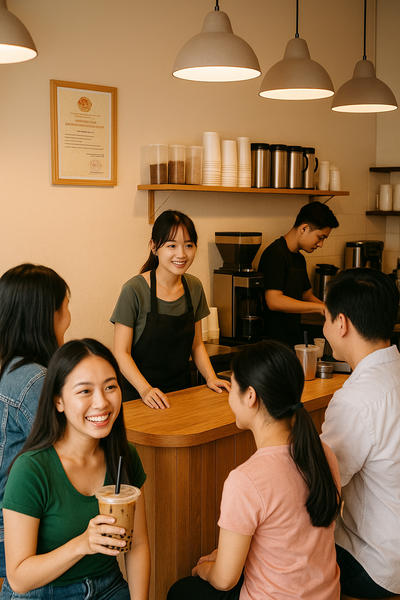 “Quán trà sữa nhỏ thu hút khách nhờ thương hiệu minh bạch và uy tín