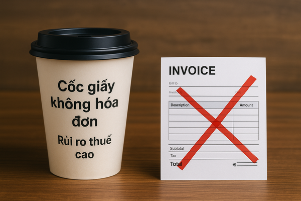 Cốc giấy không có hóa đơn VAT làm tăng rủi ro thuế cho quán F&B.
