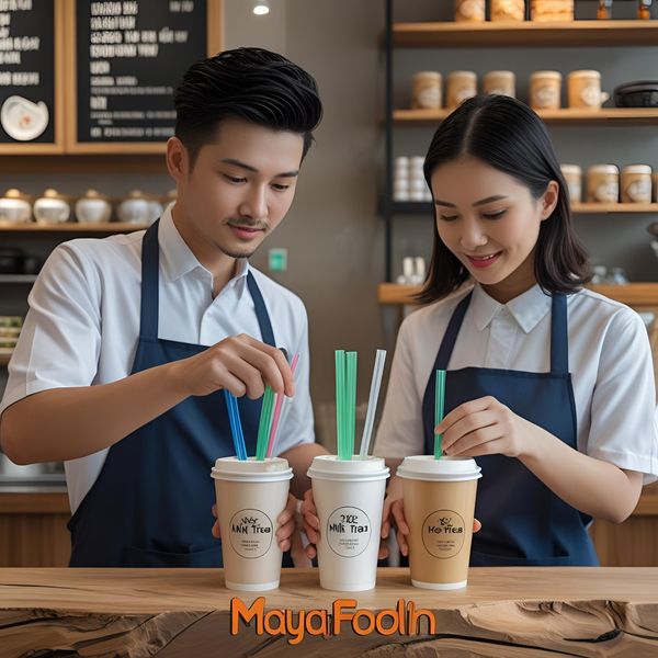 Ống hút dùng một lần tiện lợi cho quán trà sữa và cà phê take-away.