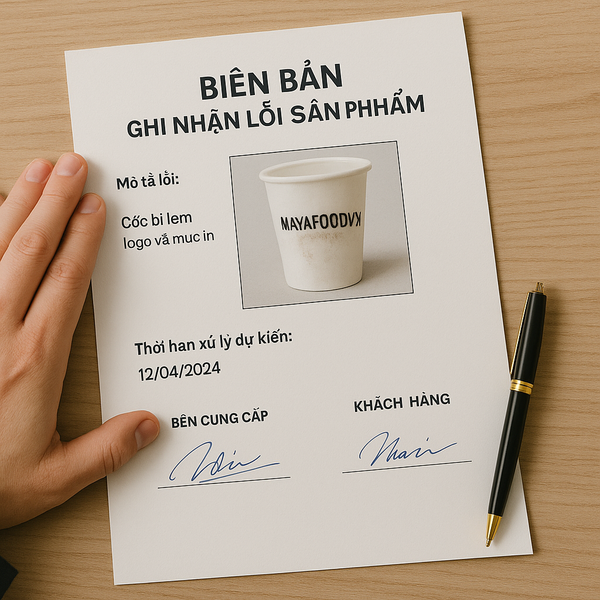 Quy trình đổi trả cốc giấy in lỗi Hà Nội có biên bản rõ ràng