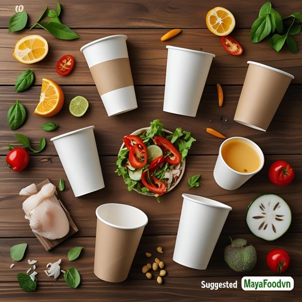 in cốc giấy đáy bằng và đáy vát tại mayafoodvn chất lượng cao