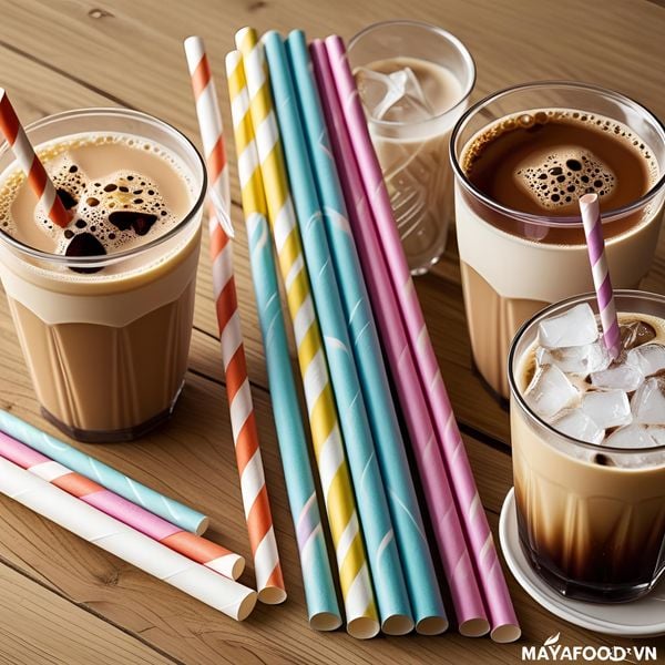 Ống hút giấy hoa văn giúp làm đẹp ly đồ uống và thu hút khách hàng.