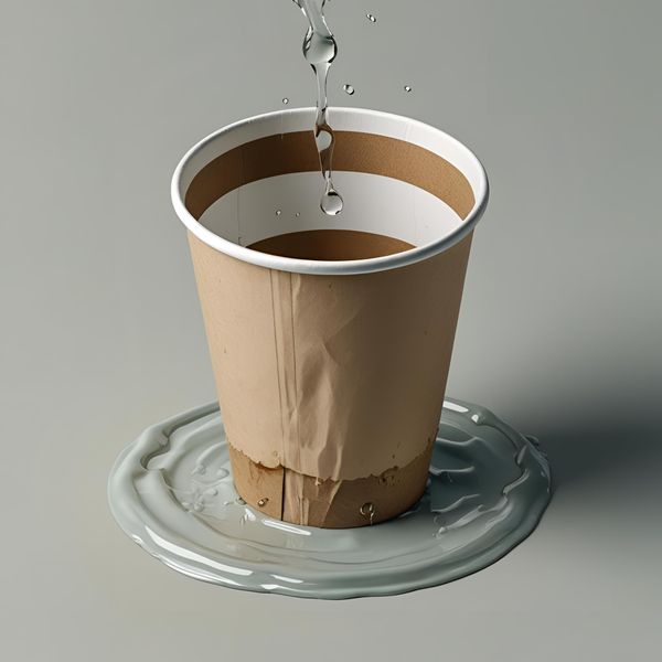 cốc giấy kém chất lượng bị mềm khi đựng đồ nóng