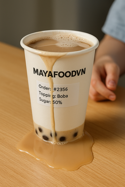 cốc giấy bị rò nước gây trải nghiệm tiêu cực cho khách hàng tại Hà Nội