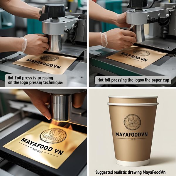ép foil ánh kim trên cốc giấy