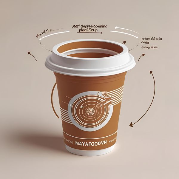 cốc nhựa nắp mở 360 độ thiết kế hiện đại cho quán cà phê Hà Nội