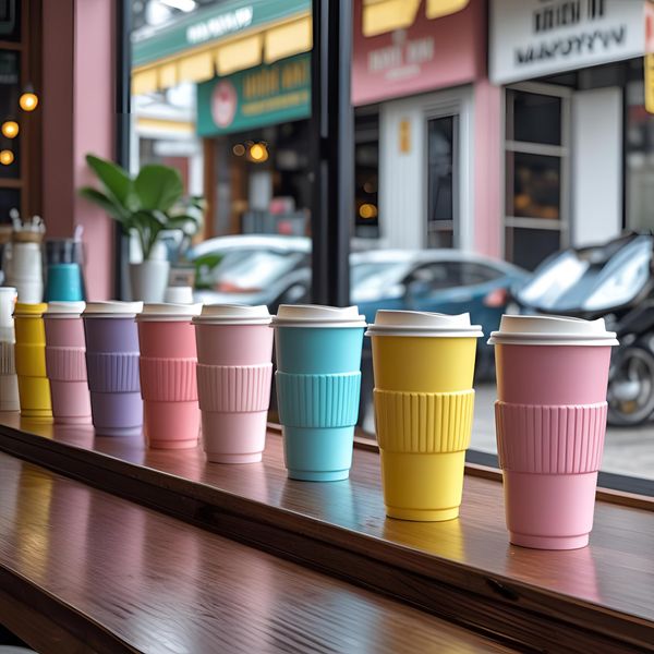 Mẫu cốc nhựa đẹp miền bắc tông màu pastel được giới trẻ yêu thích.